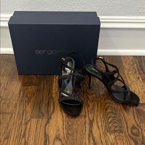Sergio Rossi Black Embellished Heels